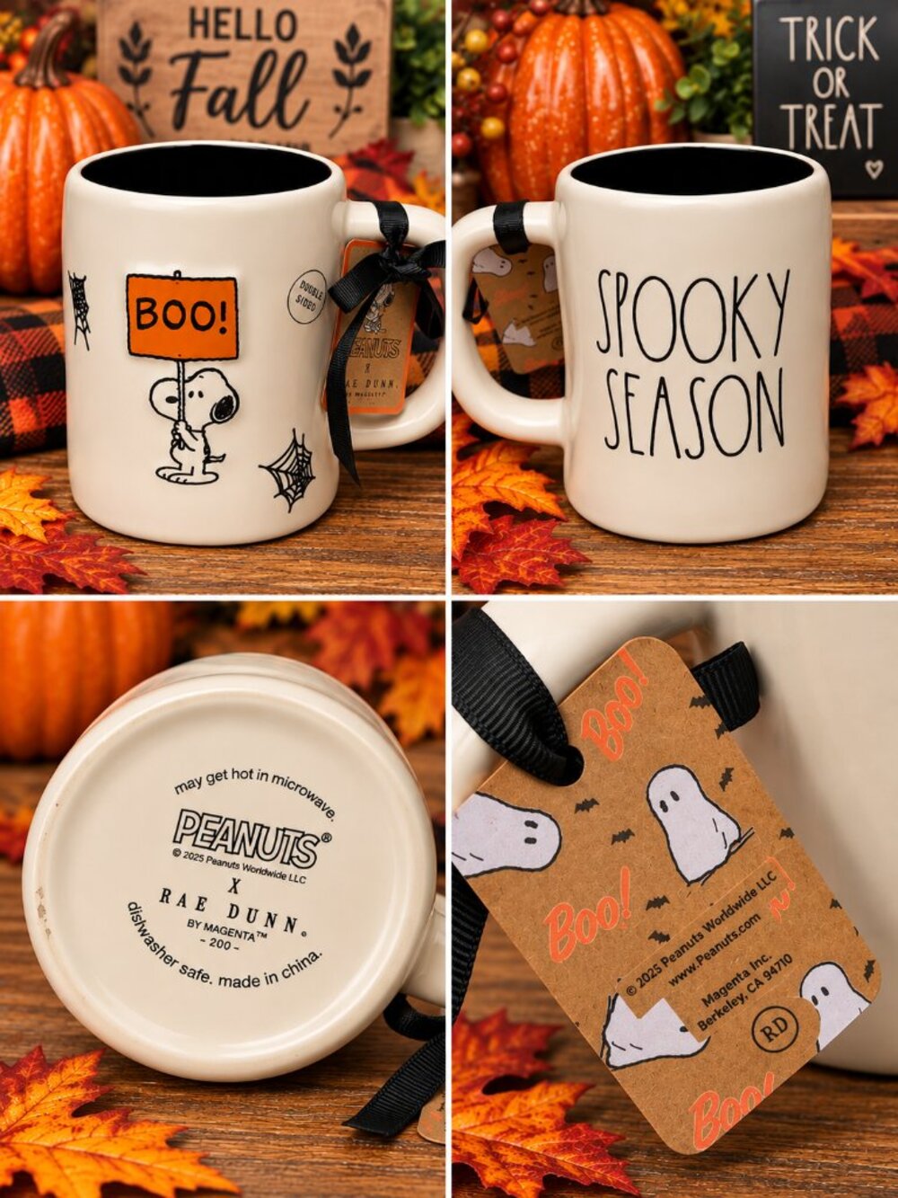 Rae Dunn Peanuts Snoopy Halloween “Spooky Season”